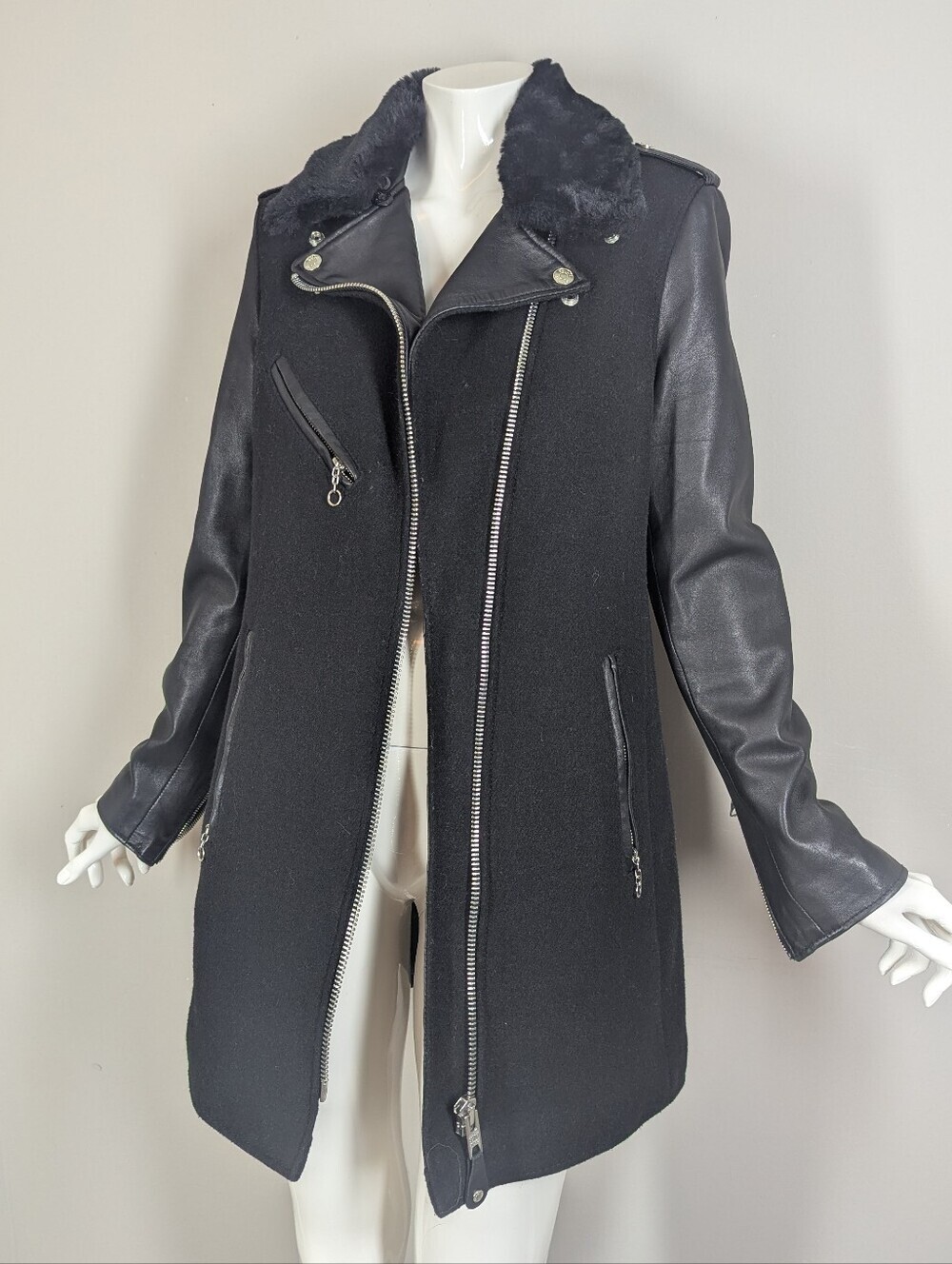 Women's Vintage Rebel Jacket Schott Perfecto Wool Leather Medium 80s